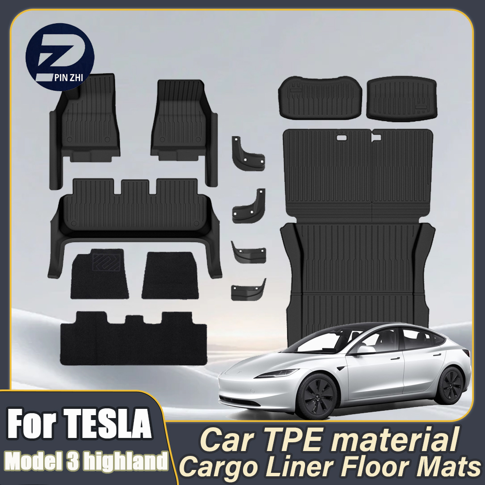Car Floor Mat - 車用フロアマット オールインワン スレッショルドスタイル フットパッド 保護パッド テスラ