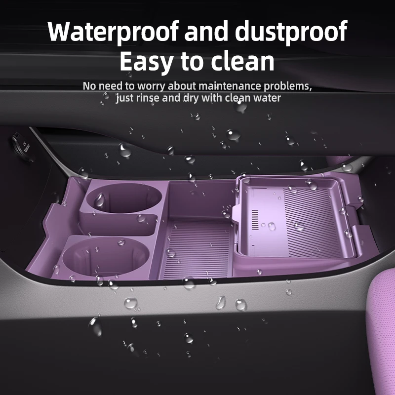 Car Organizer - 2025年式マツダCX-6e CX6e CX 6e用センターコンソール下収納ボックス中央コントロールオーガナイザーマット車内シリコン製
