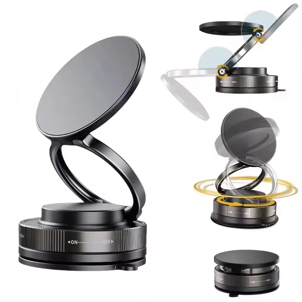 Car Phone Holder - 360をアップグレード ° 真空磁石式スマートフォンホルダー、磁石式カーマウント、ハンズフリー吸盤式スマートフォンホルダー（車内/ジム/鏡面用）