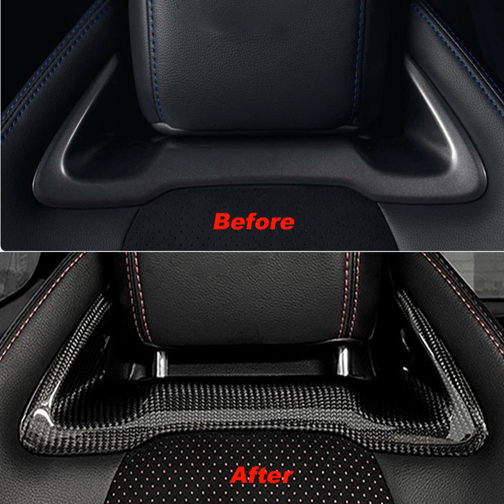 Car Seat Cover - トヨタ カローラ GR 2023年以降用 本物のドライカーボンファイバー製 フロントシートヘッドレスト下部パネルカバー