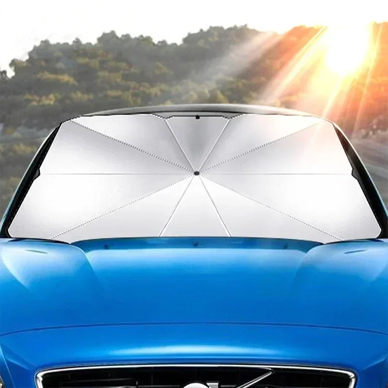 Windshield Sun Shade - ポータブルカーサンシェード、フロントガラス内側用、UVカット、断熱、日よけ、UVプロテクター、ダッシュボードカバー