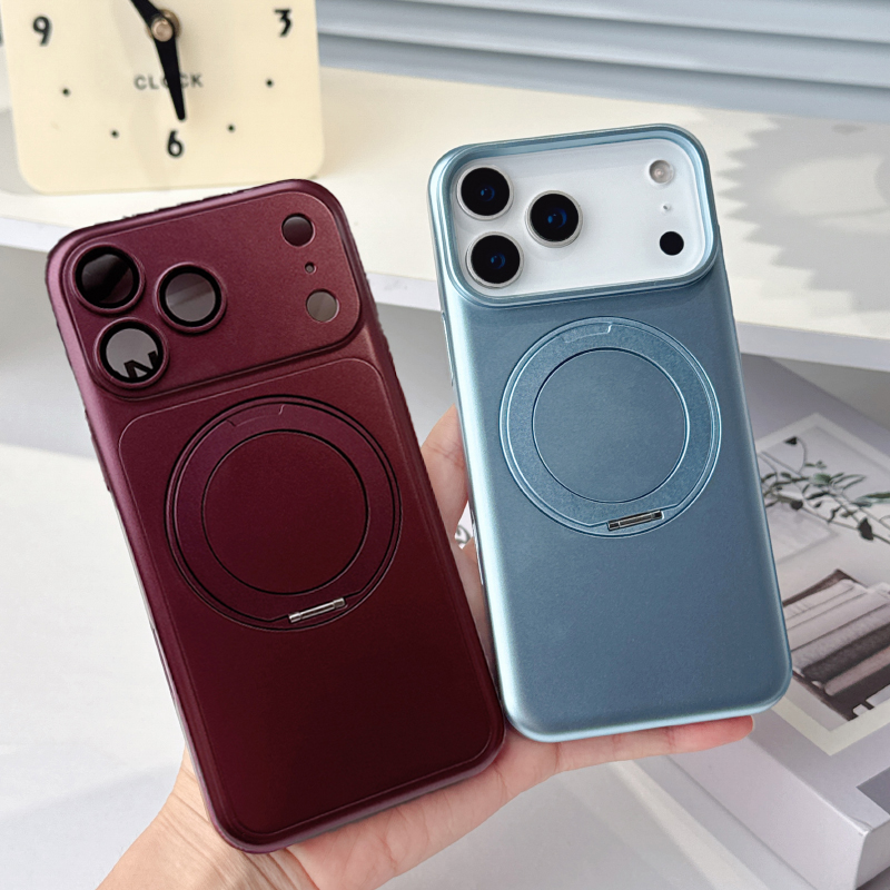 Car Phone Holder - 360 ° 回転式金属製車載ホルダーリング付きマグセーフ対応マグネット式iPhone 18/17 Pro Max用ハードPCバンパーバックカバー