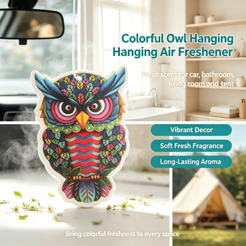 車用芳香剤 カラフルなボヘミアンスタイルのフクロウ型 吊り下 - Car Air Freshener のレビューと価格