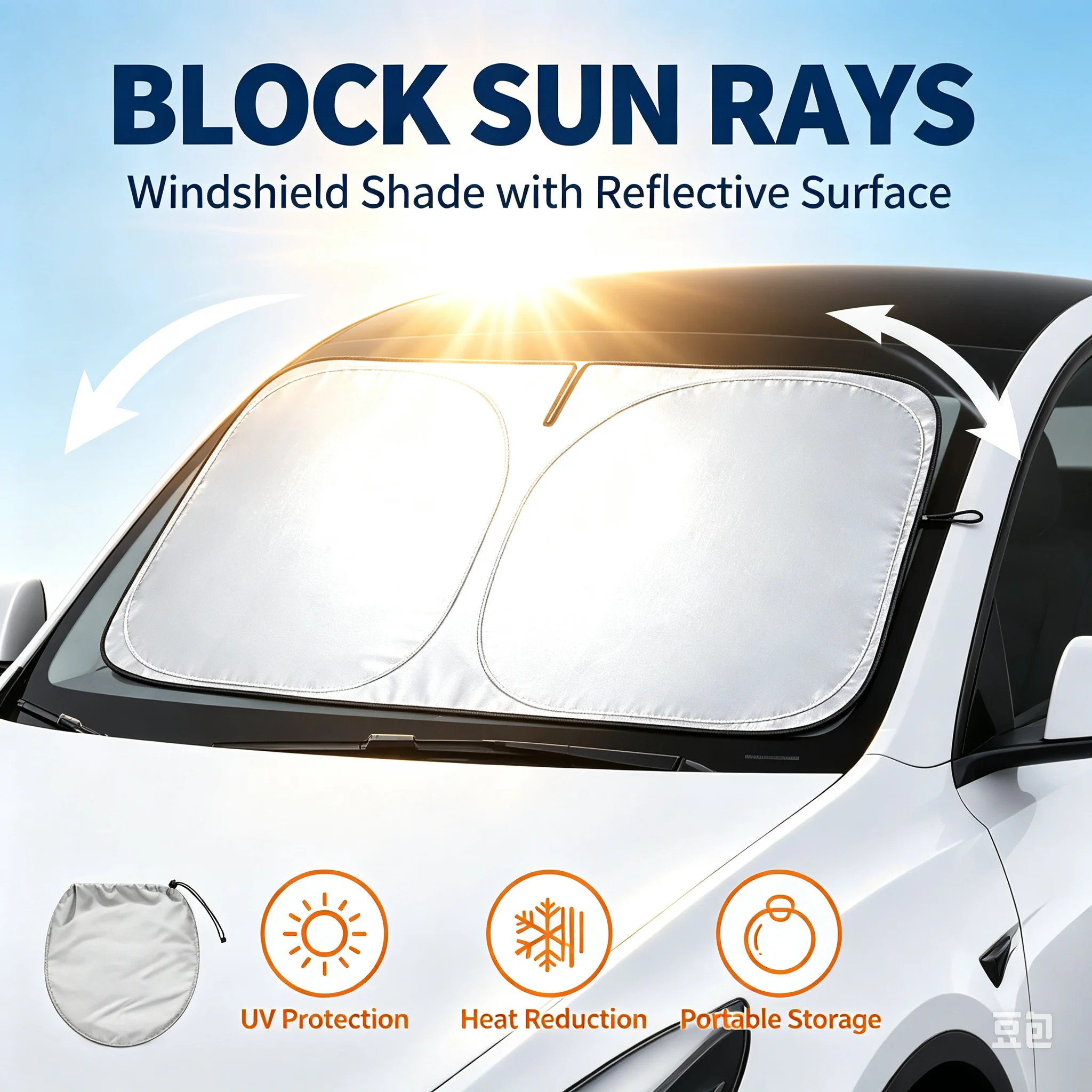 車のサンバイザー、フロントガラス用サンシェード、断熱、夏の冷 - Windshield Sun Shade のレビューと価格