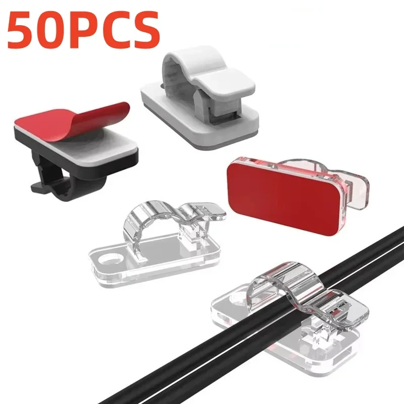 10/50個入り 粘着式ケーブルクリップ コード管理 ワイヤ - Car Cable Organizer のレビューと価格