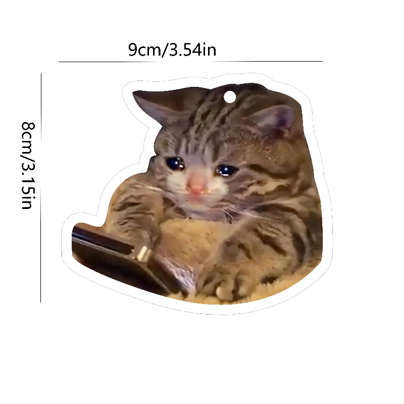 車用芳香剤「泣き顔のタビー猫」吊り下げ式芳香カード、車内装飾 - Car Air Freshener のレビューと価格