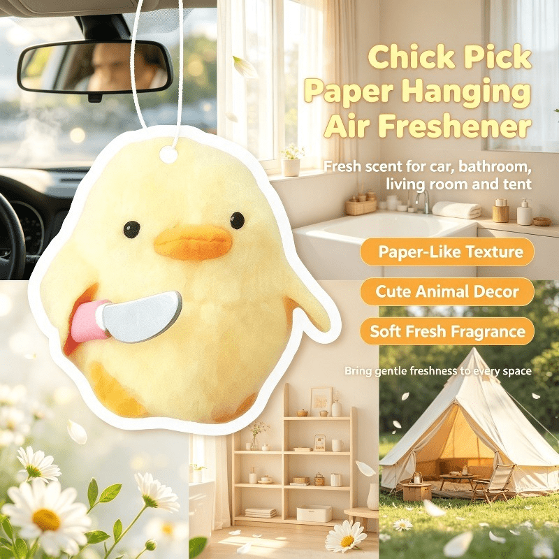 車用芳香剤　かわいいひよこ型（ナイフ付き）　車内バックミラー - Car Air Freshener のレビューと価格