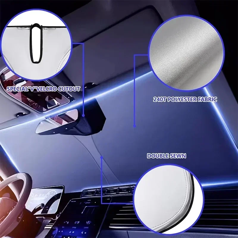 車のフロントウィンドウサンシェード UV保護シェード サンプ - Windshield Sun Shade のレビューと価格